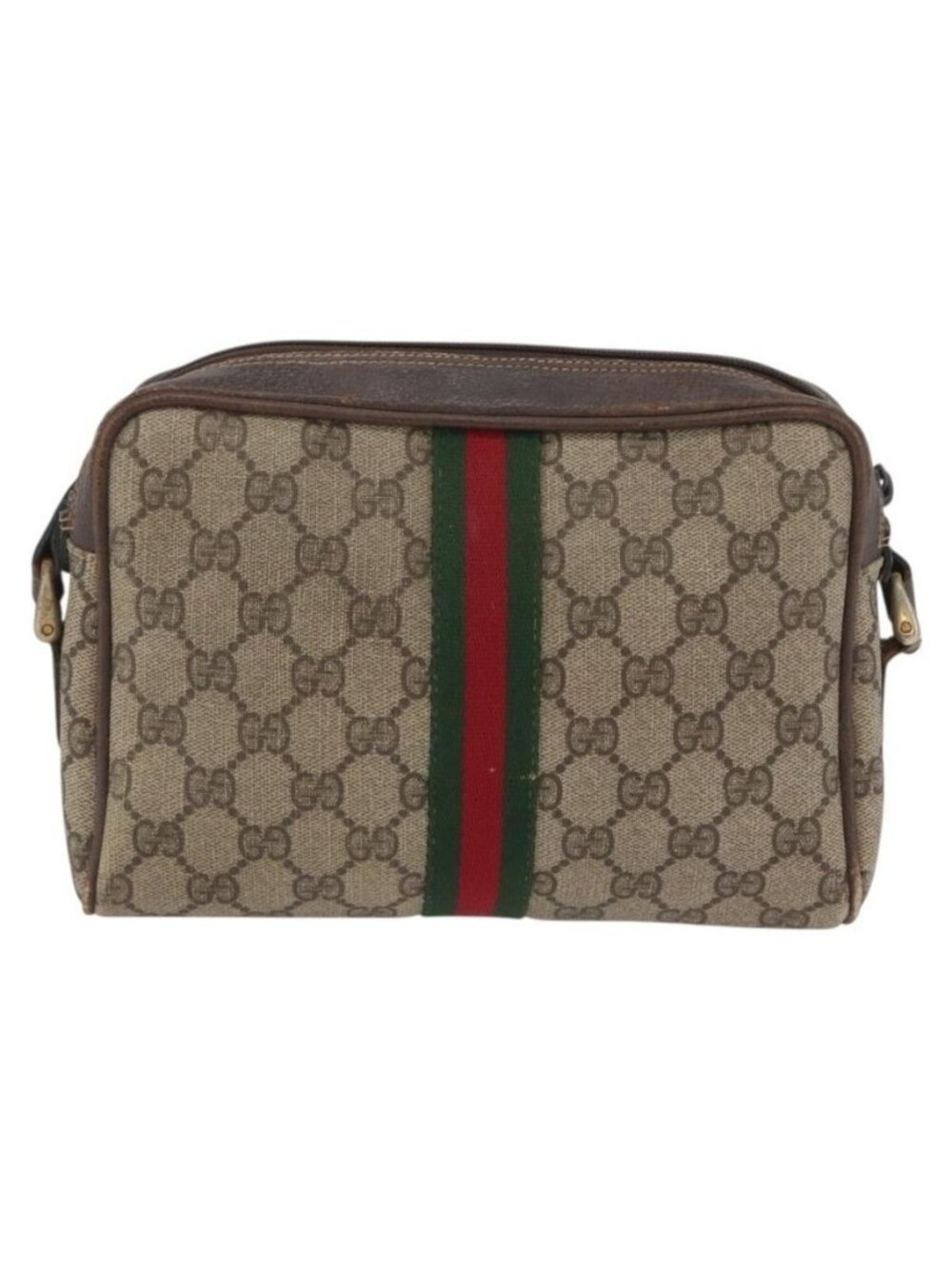 Authentic GUCCI GG Supreme Web Sherry Line Shoulder Bag PVC Beige Gold 010 378 - Picture 9 of 16
